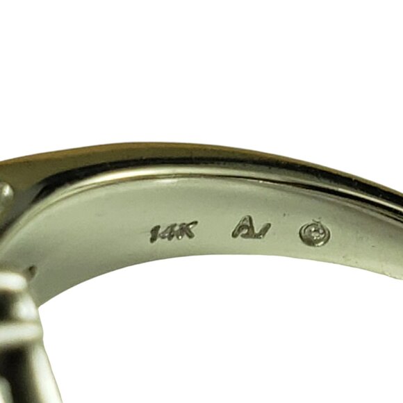 14 Karat White Gold and Diamond Bypass Ring Size 7 #19549 - Picture 5 of 7